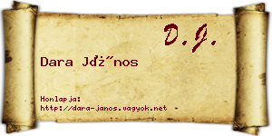 Dara János névjegykártya
