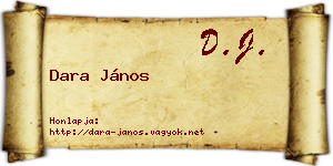 Dara János névjegykártya
